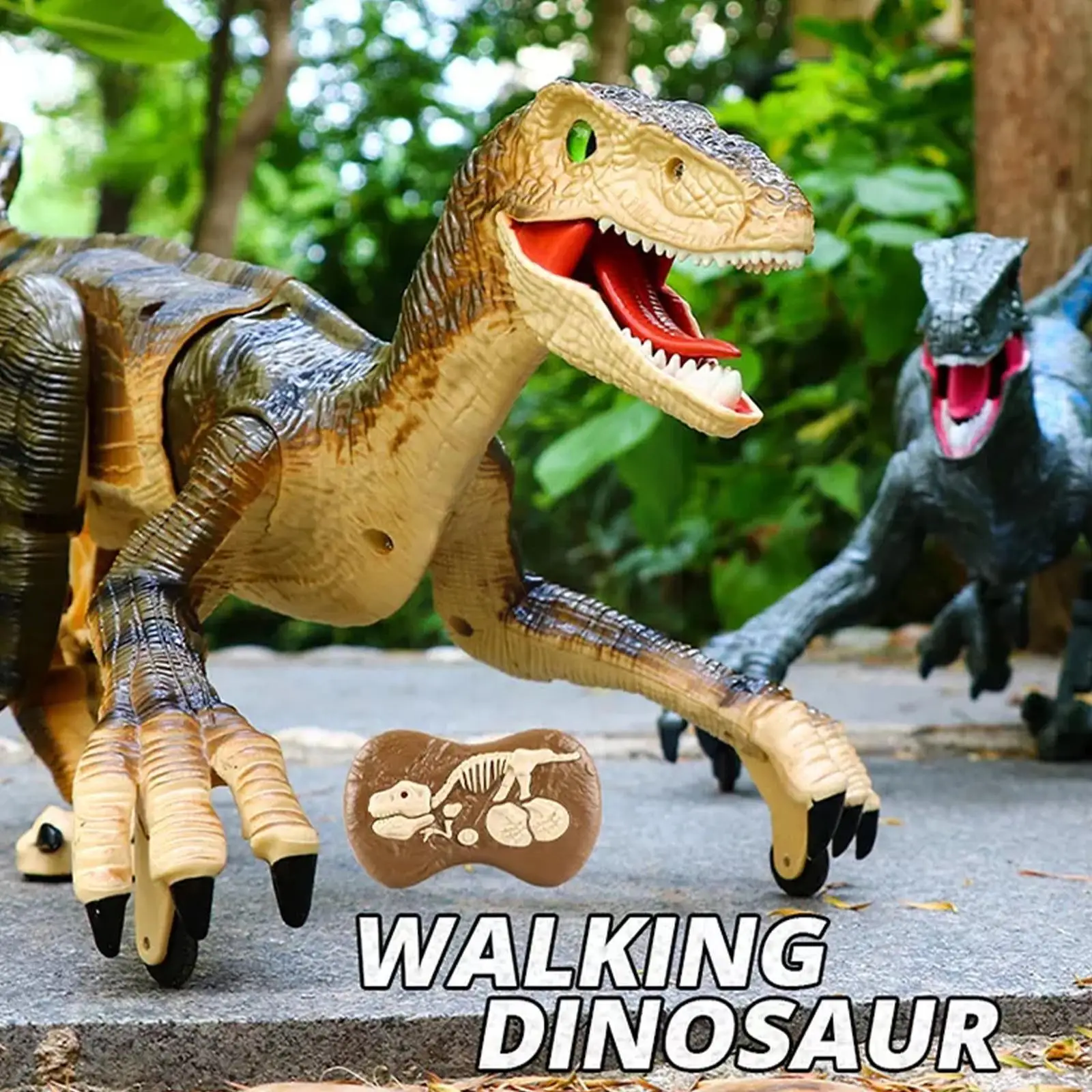 

45cm Dinosaur Raptor Velociraptor Electric Remote Control Boys Animal Gifts Model Kids Toys Walking Games Roar Light M5X9