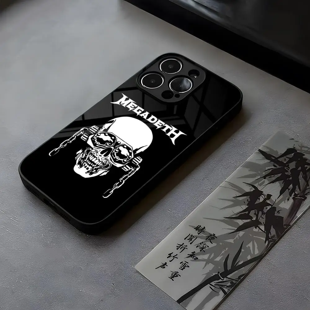 Чехол для телефона Rock Megadeth Music из закаленного стекла IPhone 14 15 16 13 12 11 Pro XS Max Plus Mini X XR 8