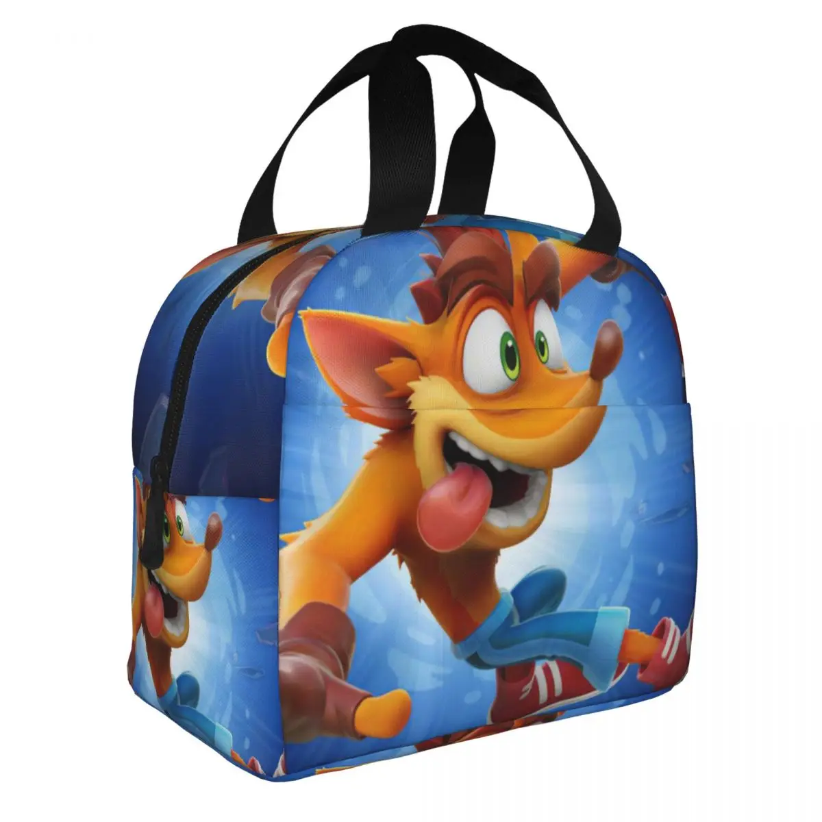 Crash Bandicoot 40,Its About Time Lunch Bento Bags Portable Aluminum Foil thickened Thermal Cloth Lunch Bag for Women Men Boy