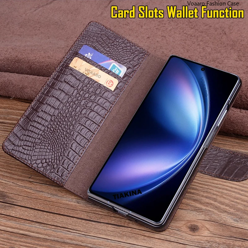 Фото Модный чехол для Vivo X Fold5, флип-чехол из натуральной кожи для Vivo X Fold 5, слоты для карт, чехол-кошелек с магнитной пряжкой №3