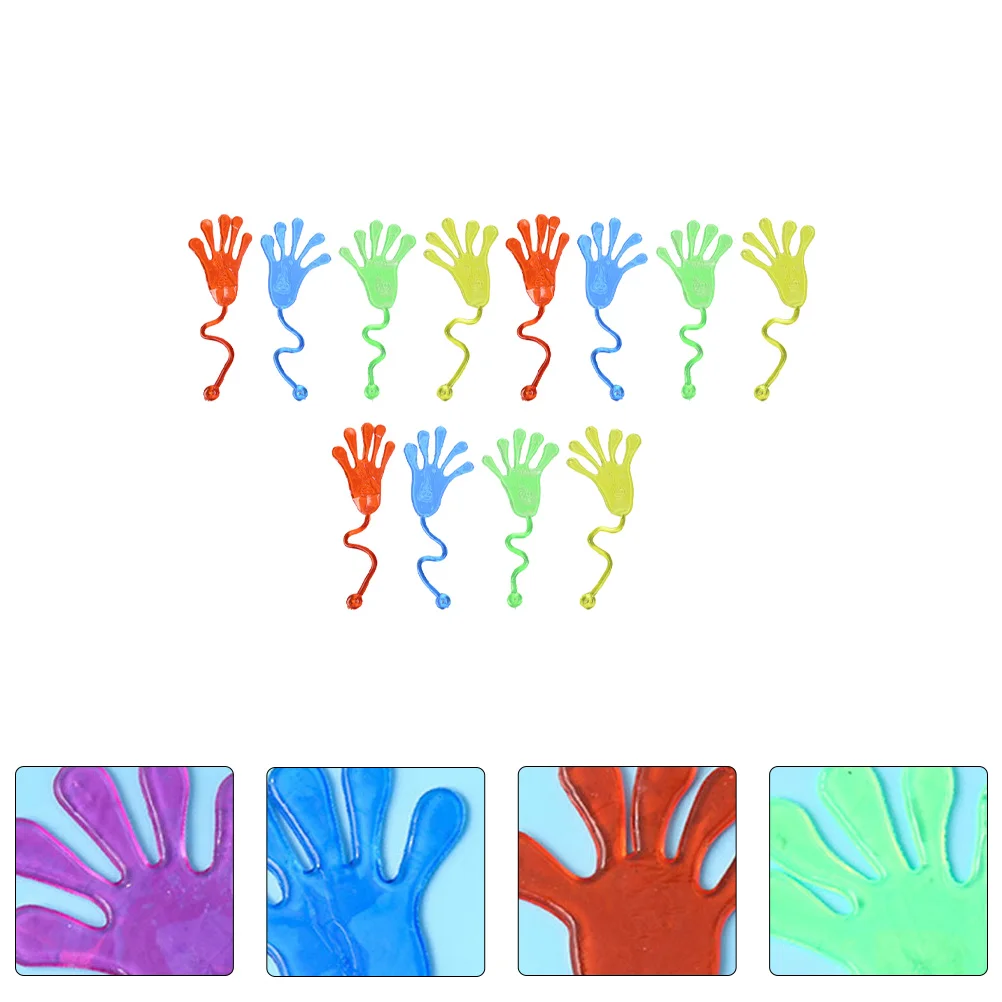 

12 Pcs Retractable Sticky Palm Anti Stress Toys Hands Kids Elasticity Plastic Child