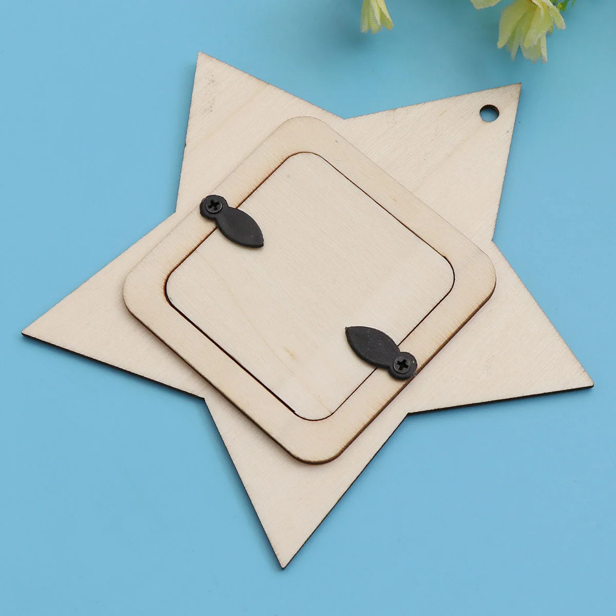 

Frame Photo Wooden Picture Star Frames Hanging Shape Diy Unfinished Mini Wall Blank Crafts Craft Paintable Cutouts Uncolored