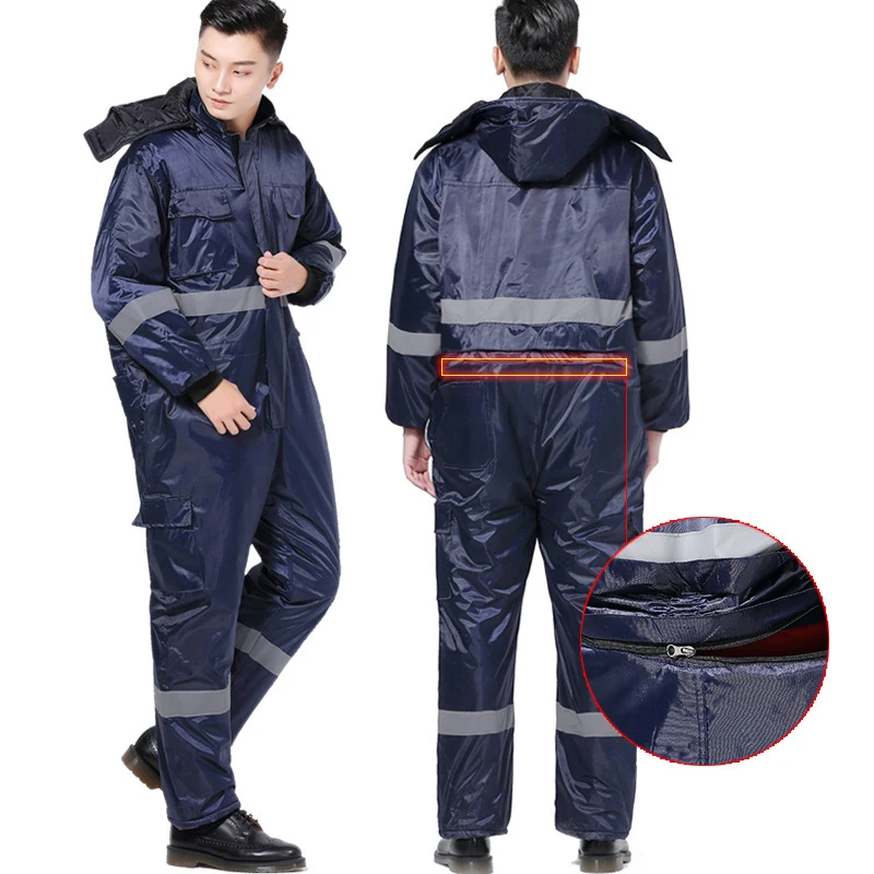 Зимние мужские водонепроницаемые ветрозащитные комбинезоны с хлопковой