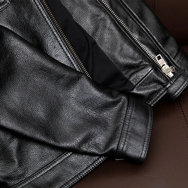 Мужская куртка из воловьей кожи новинка 2025 года кожаный мотоциклетный верхний