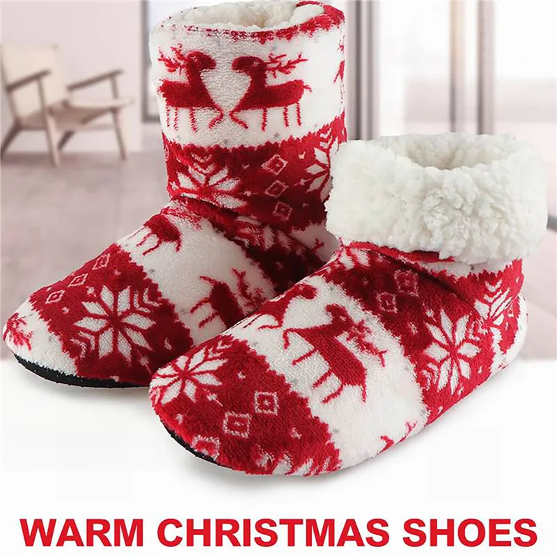 

Home Women 's Slippers Winter Soft Floor Shoes Christmas Elk Indoor Socks Shoes Warm Fur Slides Ladies Plush Slippers Pantoffels