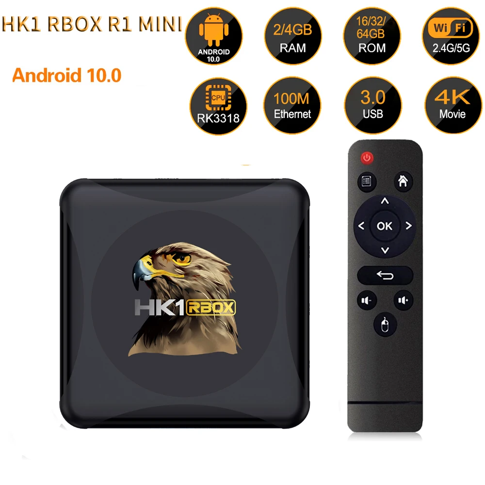 

HK1 RBOX R1 mini Smart TV BOX Android 10 RK3318 4GB 32GB 64GB 2.4G 5G Wifi Set top box HK1BOX 4K Media player HDR TVBOX USB3.0