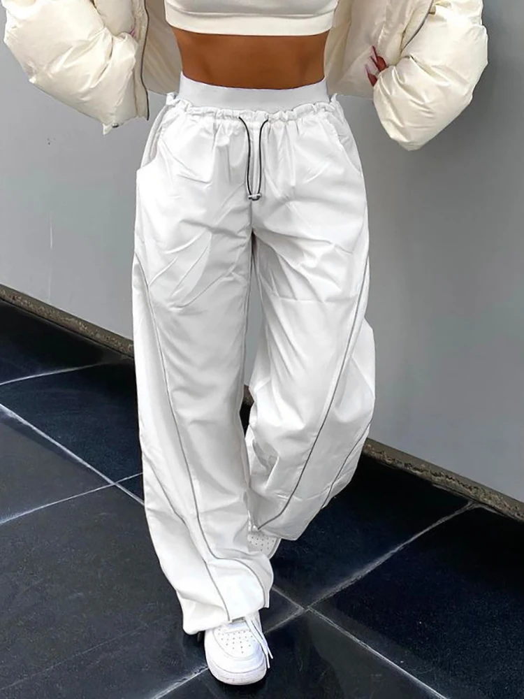 

Cargos Pants Women Y2k Streetwear Wide Leg Vintage Drawstring Joggers Pants Casual Baggy Trousers Sweatpants pantalones de mujer