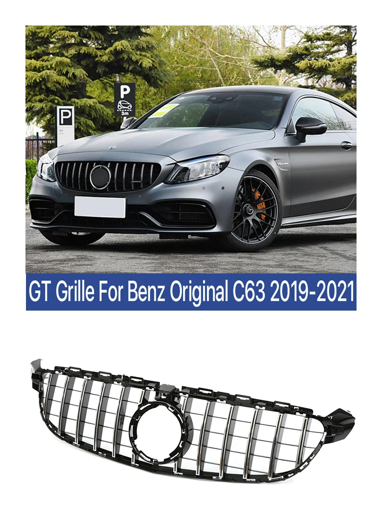 

Передний бампер panamerica GT решетка для Mercedes Benz C Class C63 W205 C180 C200 C300 C350 стиль 2019 2020 2021 с камерой