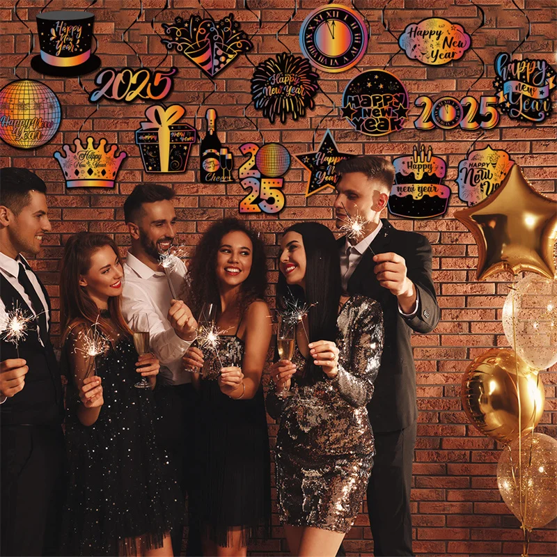 17 шт. подвесные завитки с Новым годом украшения для вечеринок на Новый год 2025 года