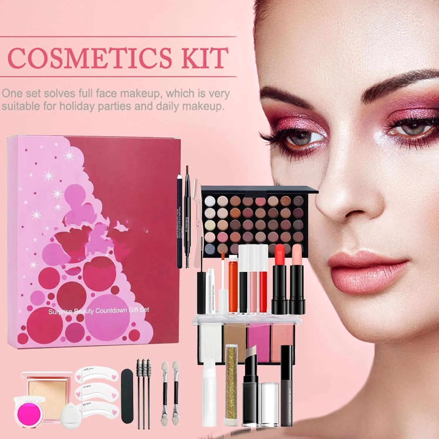 Адвент-календарь для макияжа на 2024 красоты год 24 в индивидуальной упаковке и