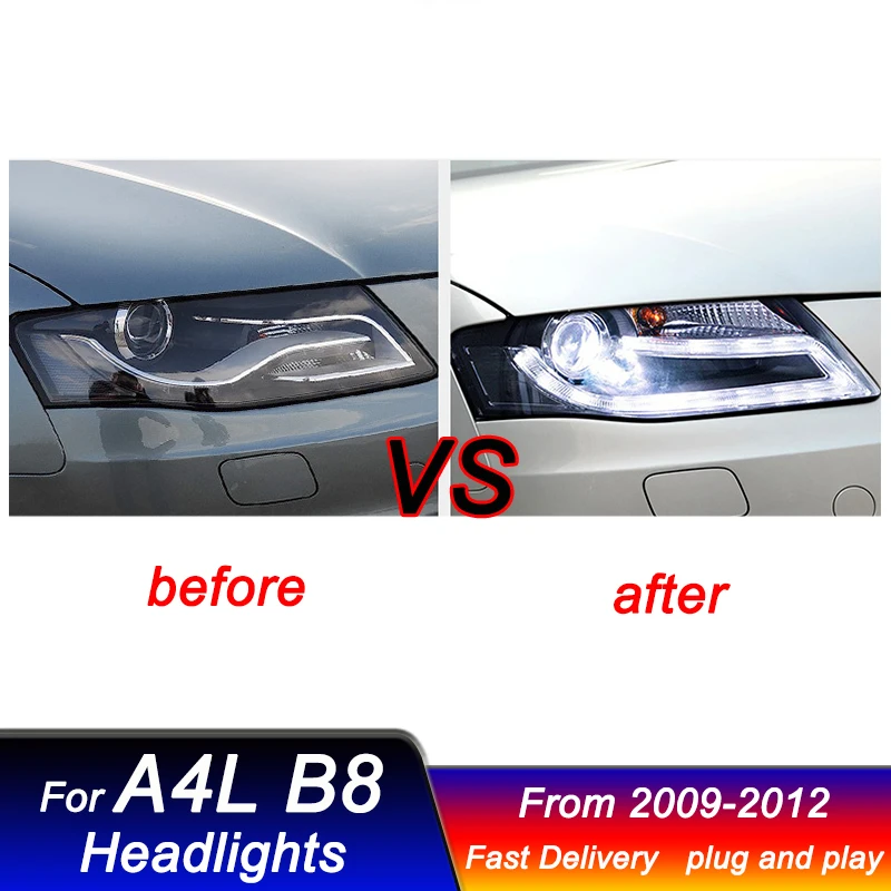 Автомобильные фары для Audi A4L B8 2009-2012 новый стиль полный светодиодный DRL