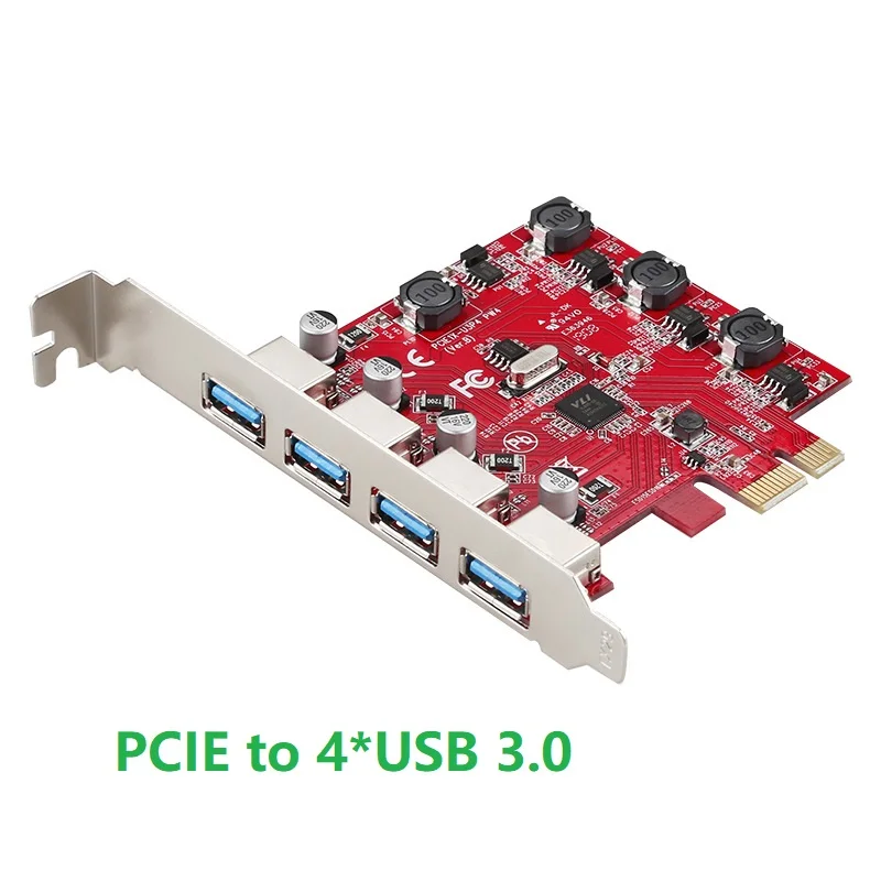 PCI-E to USB Adapter PCIE X1/X4/X8/X16 to 4*USB 3.0 Expansion Card