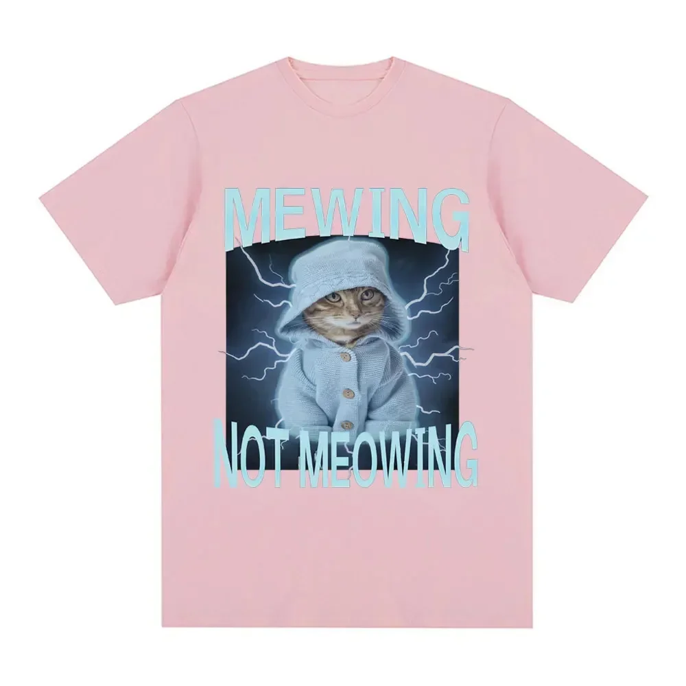 Повседневная футболка с рисунком Mewing Not Me для мужчин и женщин шикарная уличная