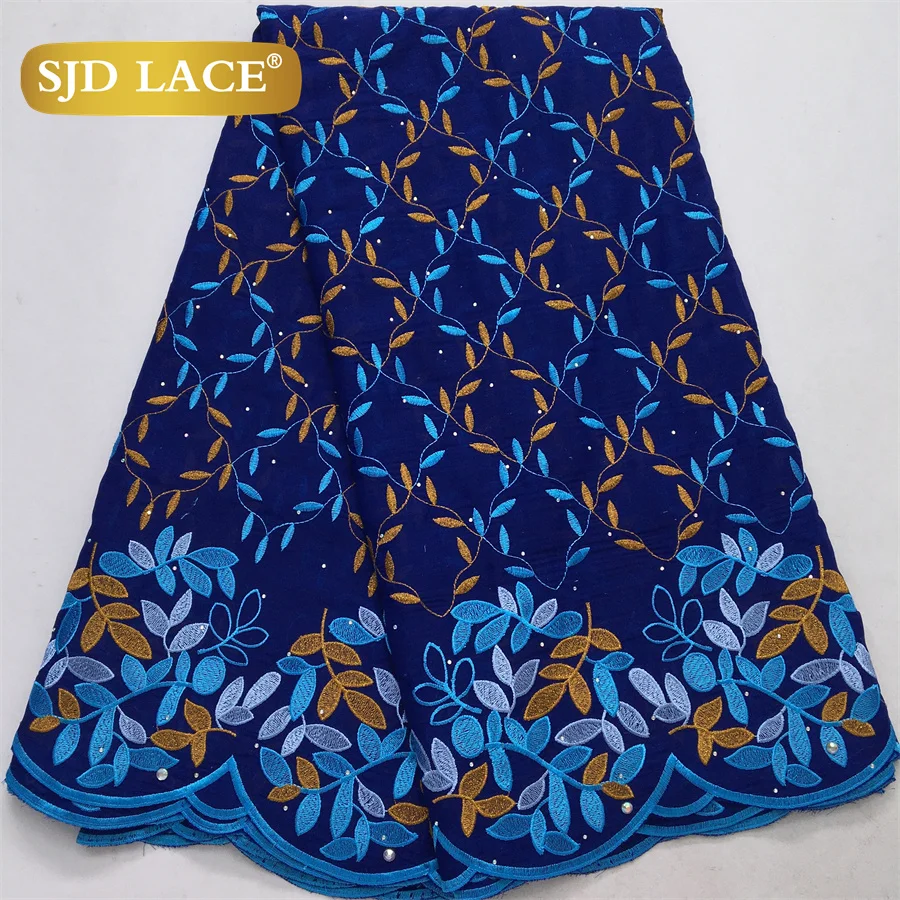 SJD LACE хлопковая кружевная ткань с африканской вышивкой 2024 высокое качество