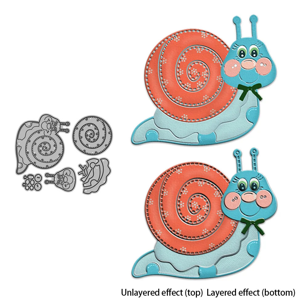 

MangoCraft Kawaii Little Snails Mini Metal Cutting Dies DIY Scrapbooking Supplies Cut Dies For Handmade Cards Album Decor