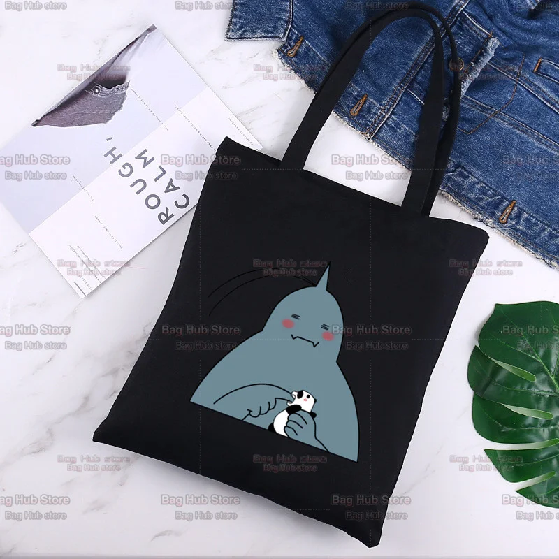 

Fullmetal Alchemist Shopping Bag Printing Female Black Handbag Tote Harajuku Shoulder Bags Women Canvas Bag Custom Package