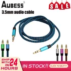 1 шт. 1 м цветной нейлоновый Aux-кабель 3,5 мм до 3,5 мм штекер аудио кабель штекер-штекер автомобильный Aux-Шнур для Iphone Xiaomi позолоченный штекер