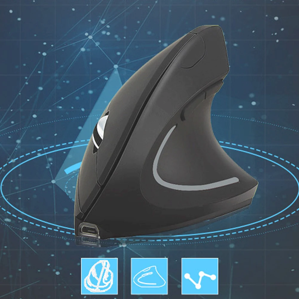 

Мышь Компьютерная Вертикальная Бесшумная с USB-зарядкой, 2,4 ГГц
