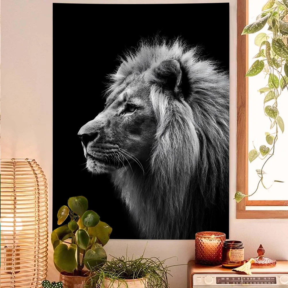 Богемный Гобелен С Изображением Льва И Индийским Дизайном Будды Украшение На