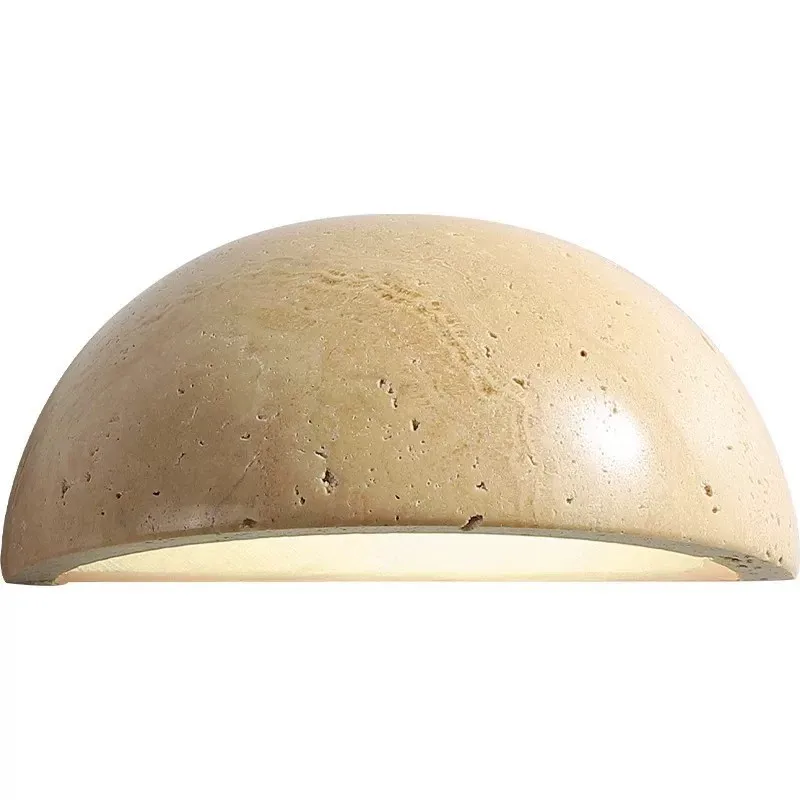 Желтая пещера каменная спальня прикроватная лампа японский крем Wabi Sabi стиль