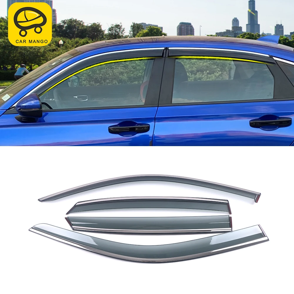 For Honda Civic 2022 G11 Auto Car Window Sun Rain Shade Visors Shield Shelter Protector Cover Frame Sticker Exterior Accessories