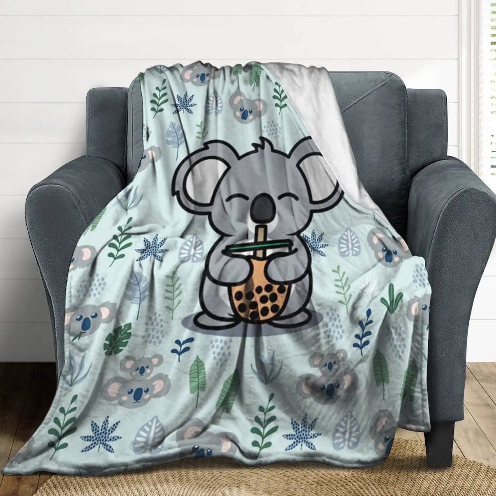 

Super Soft Fuzzy Home Decor for Teen Aldults Best Gift Koala Throw Blanket for Bed Sofa Couch Australian Animal Flannel Blankets