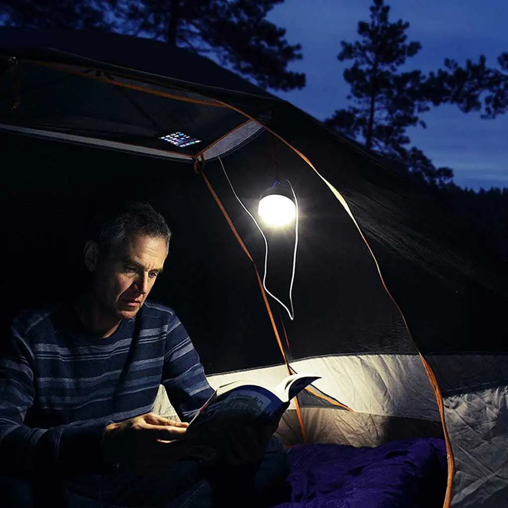 

Solar Tent Lamp Camping Rechargeable Lantern Adjustable Light Power Bank