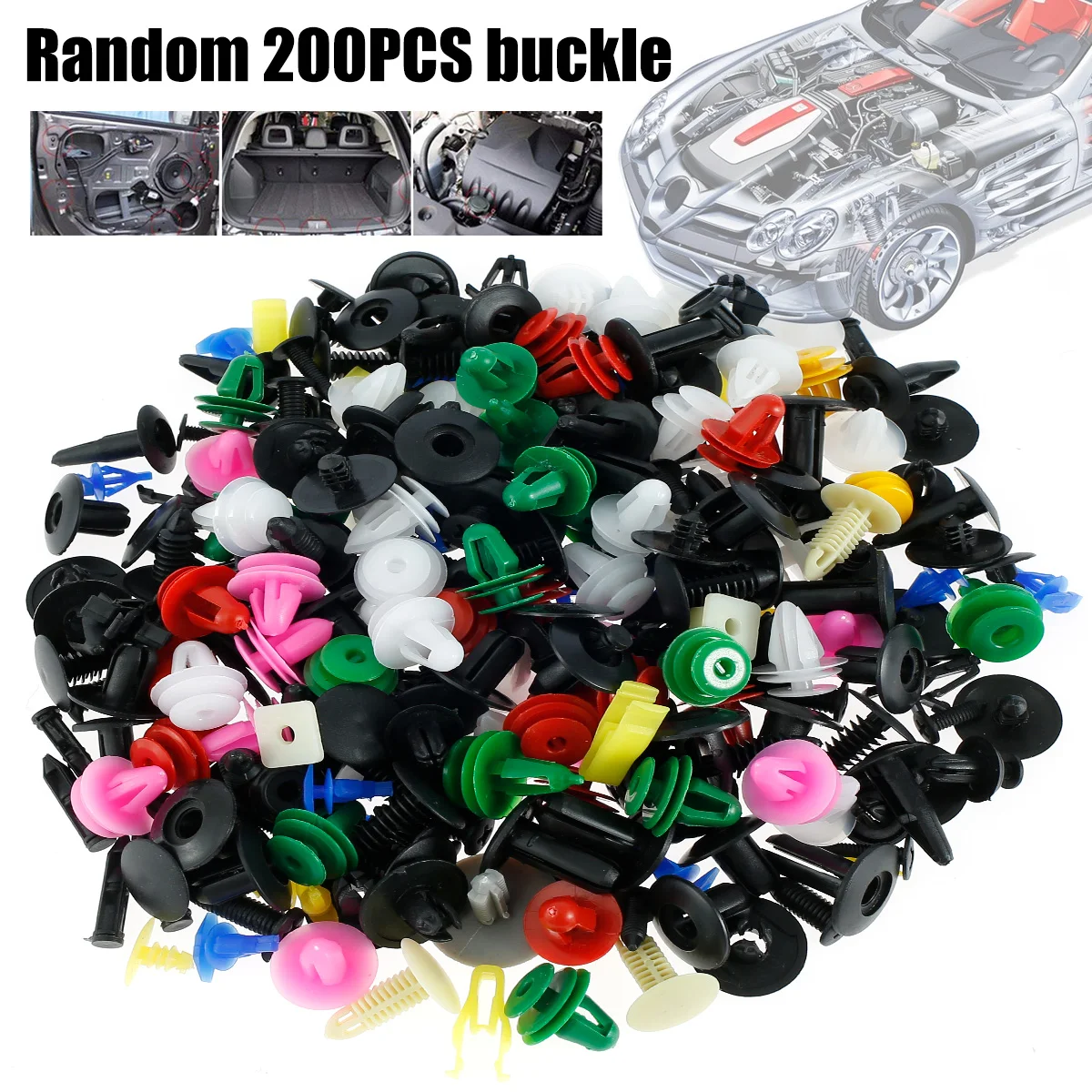 

200 шт., пластиковые клипсы для бампера автомобиля