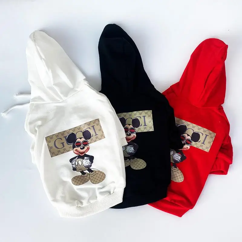 

Disney Mickey Mouse Cartoon Pet Sweater Kawaii Anime Cotton Dog Hoodie Spot Wholesale Clothing Adorable Mickey Print Clothes
