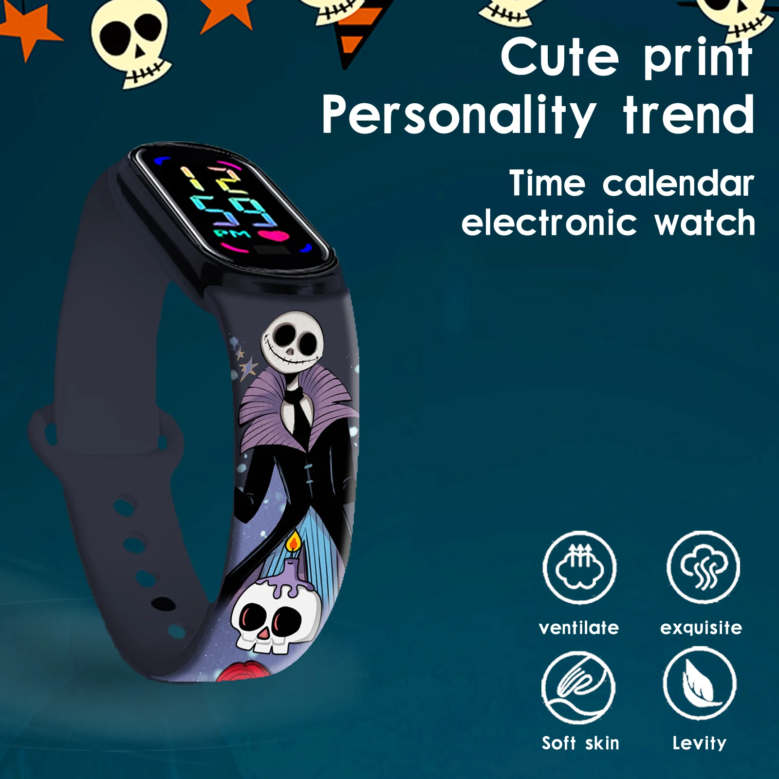 Фото Ремешок для часов Disney Hallow с принтом для Xiaomi Mi Band 7, 6, 5, 4, 3, сменный браслет для Mi Band, аксессуары для умных часов №3