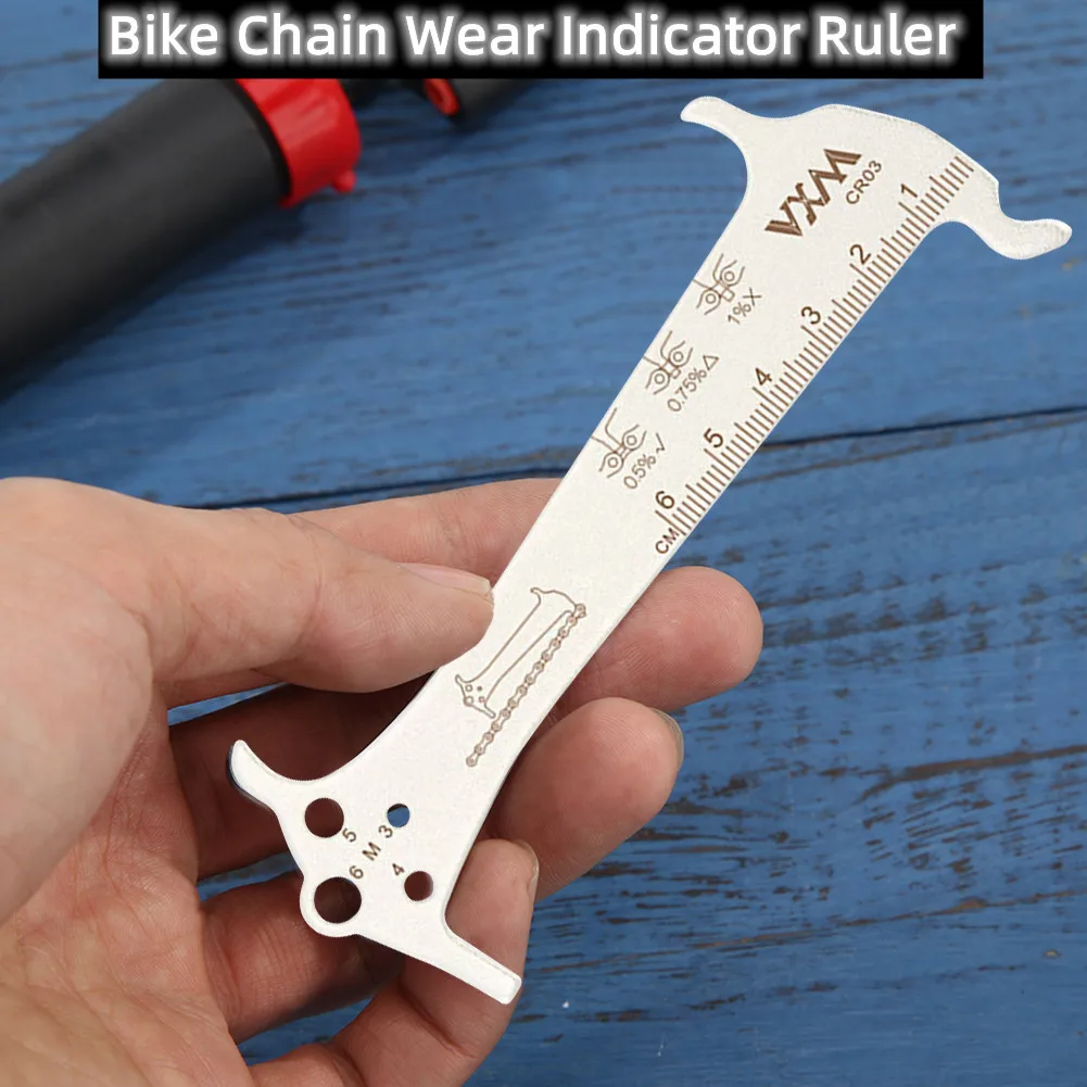 

MTB Bike Chain Wear Indicator Ruler Bicycle Chains Gauge Measurement Checker Cycling Steel Repair Tool Bicycle Accessories Parts