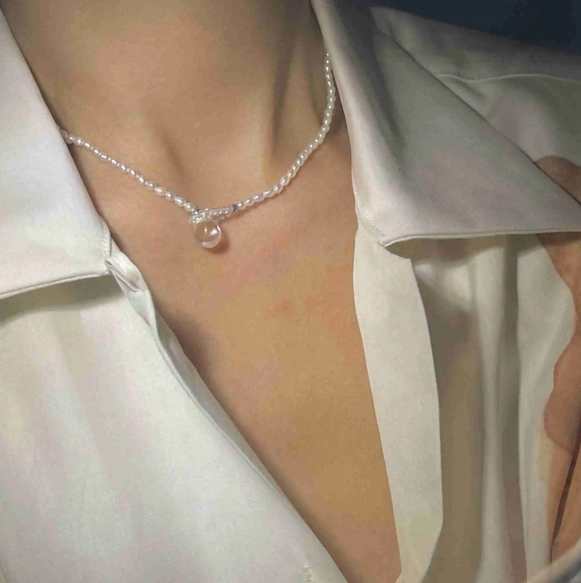 

Twor Spring and Summer New Original Handmade Natural Small Pearl Necklace Clavicle Chain Exquisite Retro Twin