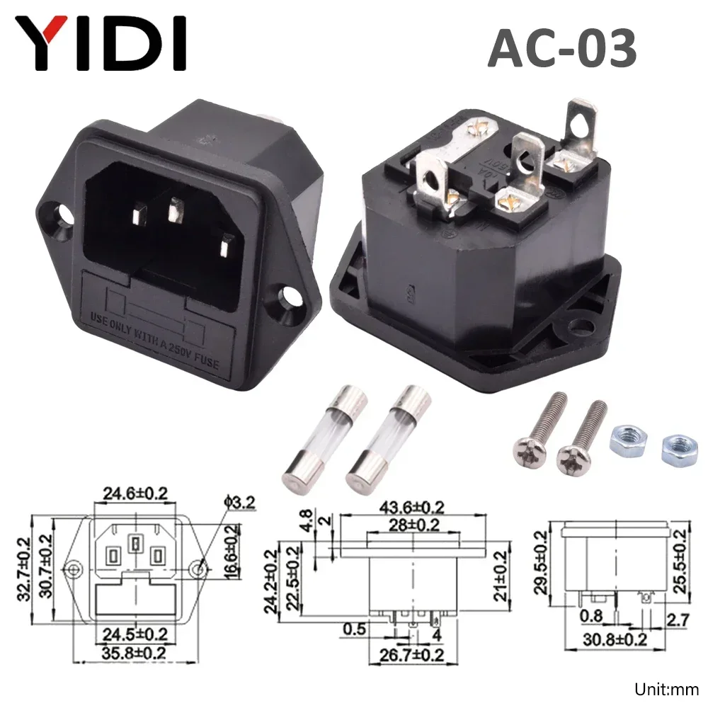 

YIDI 5 шт. 3-контактный электрический вход IEC 320 C13 C14 10A 250V