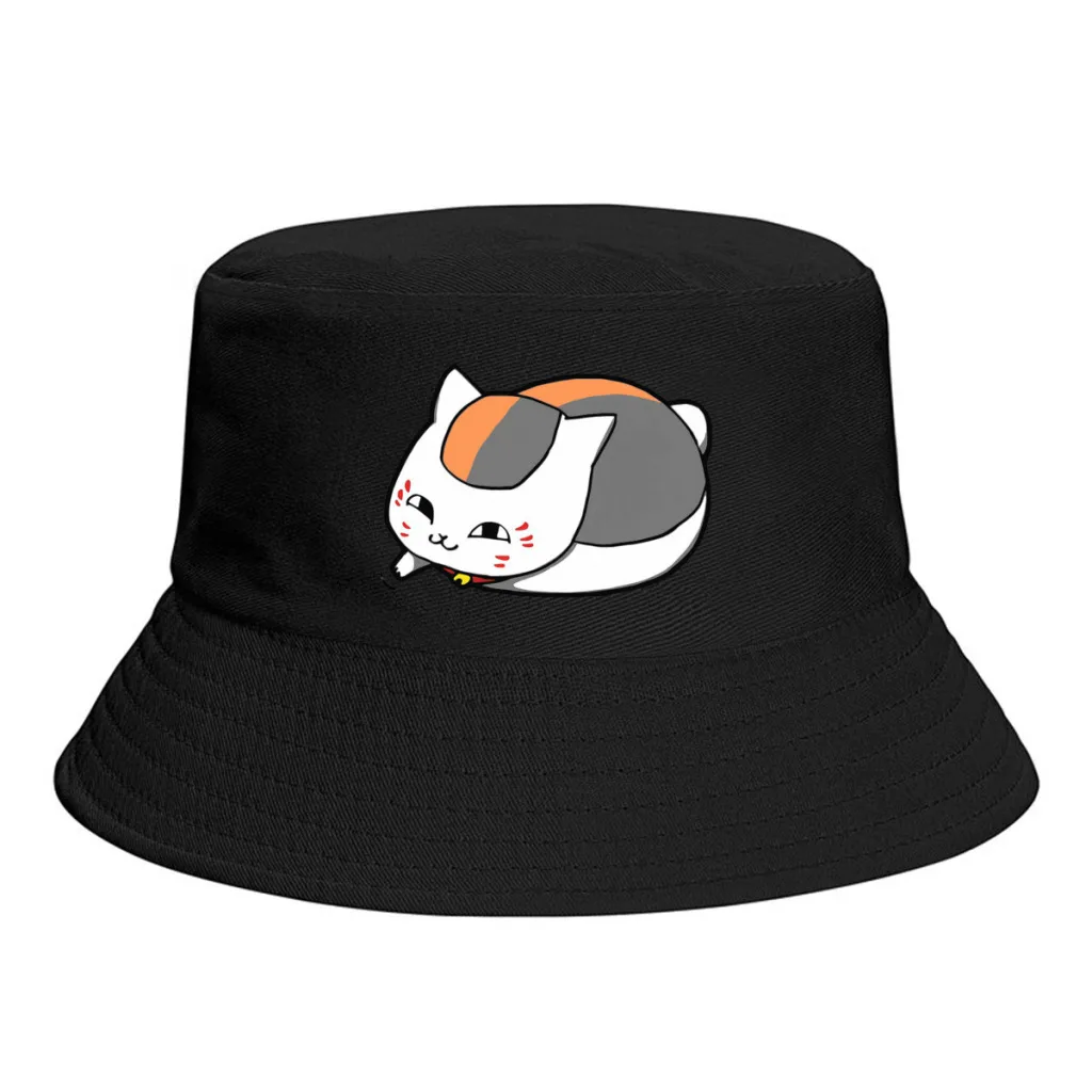 

New Unisex Polyester Now Look Here Bucket Hats Women Autumn Sunscreen Sun Hat Natsume Yuujinchou Heal Anime Men Fisherman Hat