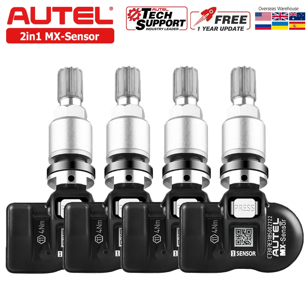 

Autel TPMS MX-Sensor 315MHz+433MHz 2in1 Tire Sensor 100% Cloneable TPMS Programmable Sensors for Tire Pressure Monitoring System