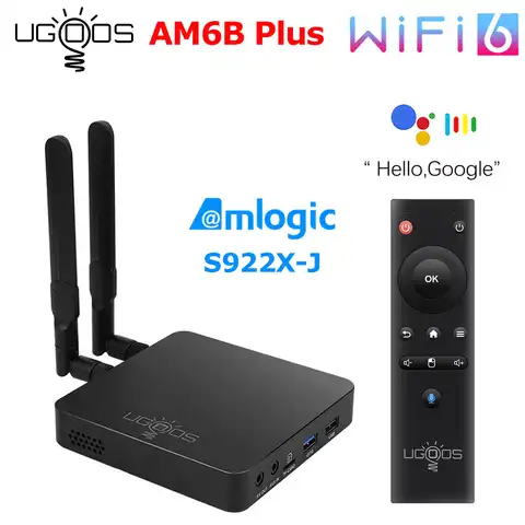 ТВ-приставка UGOOS AM6B Plus, Wi-Fi, 2,2 ГГц, Android 9,0, 4 + 32 ГБ