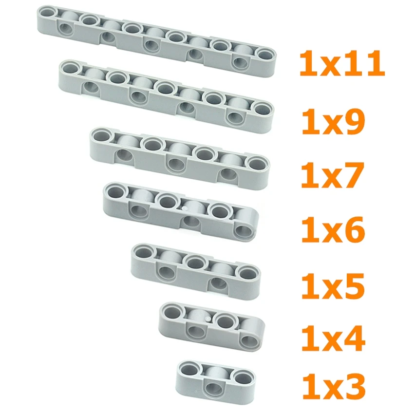 Строительные блоки MOC технический подъемный луч с толстым отверстием 1x3 1x4 1x5 1x6 1x7
