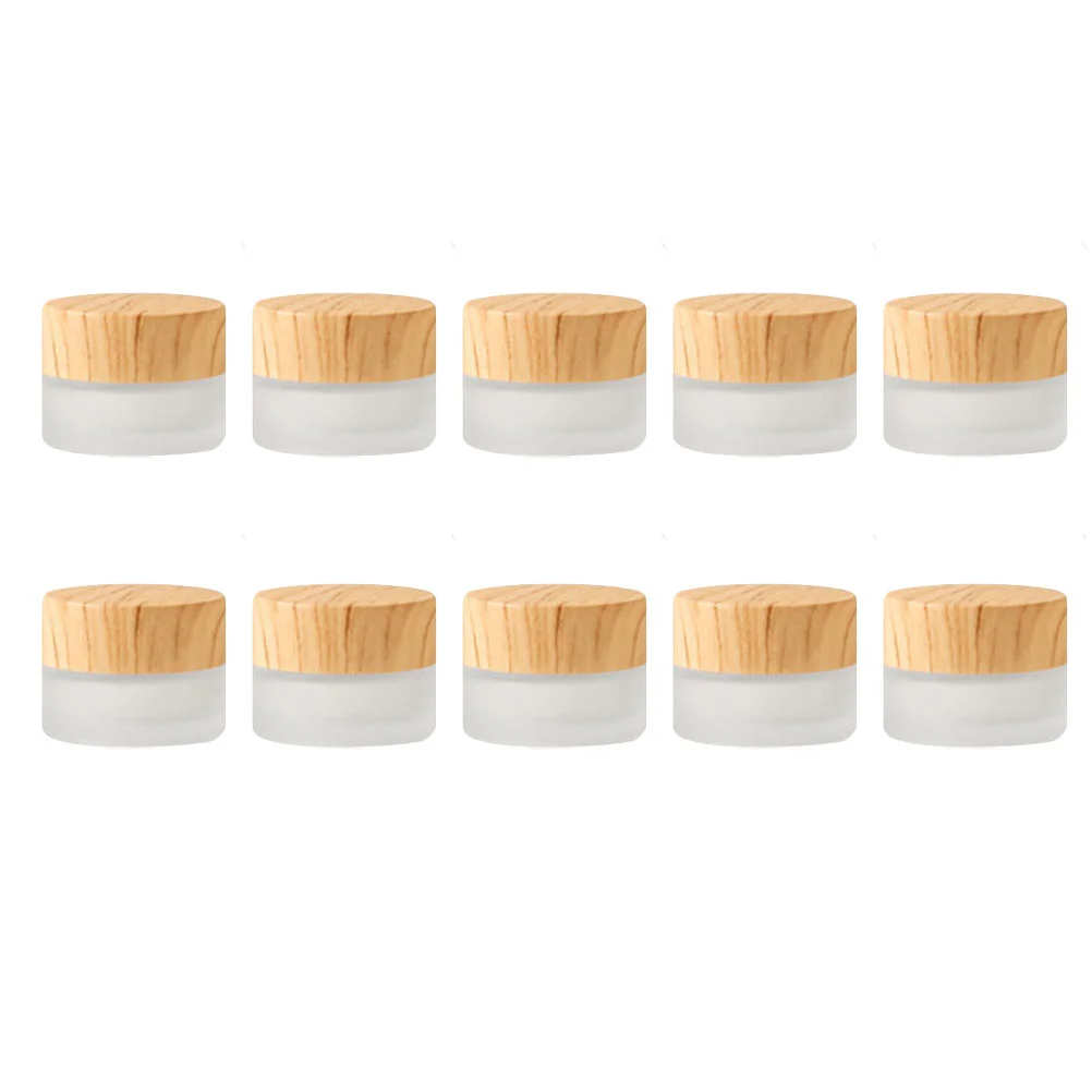 

10Pcs Glass Cream Jars Refillable Makeup Empty Jars Makeup Storage Bottles White