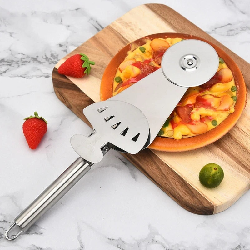 

Stainless Steel Kitchen Pizza Cutter Wheel Server Tools Home Knife Cookie Cake Bread Dough Slicer Baking Gadget