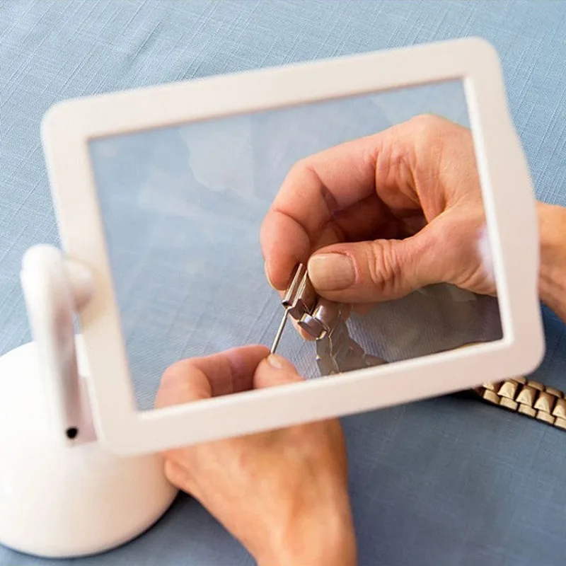 

Лупа с поворотом на 360 градусов, 3-кратное увеличительное стекло для чтения, полная страница, лупа с громкой связью, настольная лупа, лампа с 2 светодиодными лампами