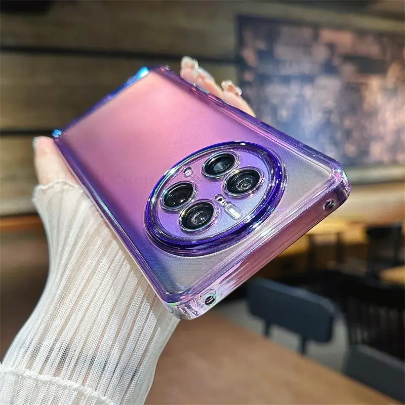 

For Huawei P60 P50 P40 Pro Gradient Laser Soft Phone Case For Magic 5 Pro Transparent Lens Protector Cover For Mate 50 40 30 Pro
