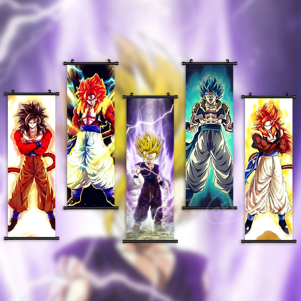 Canvas Home Decoration Anime Picture Dragon Ball Print Super Saiyan Poster Wall Art Scroll Hanging Painting Bedside Background
