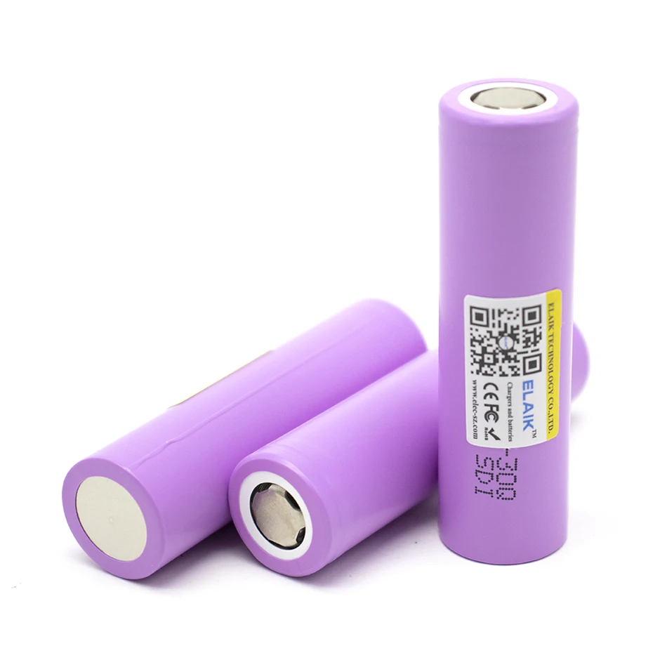 

100 шт. ELAIK 3,7 В 18650 оригинальный ICR18650 30Q 3000 мАч литий-аккумулятор entlaнавоз 15A 20A аккумулятор