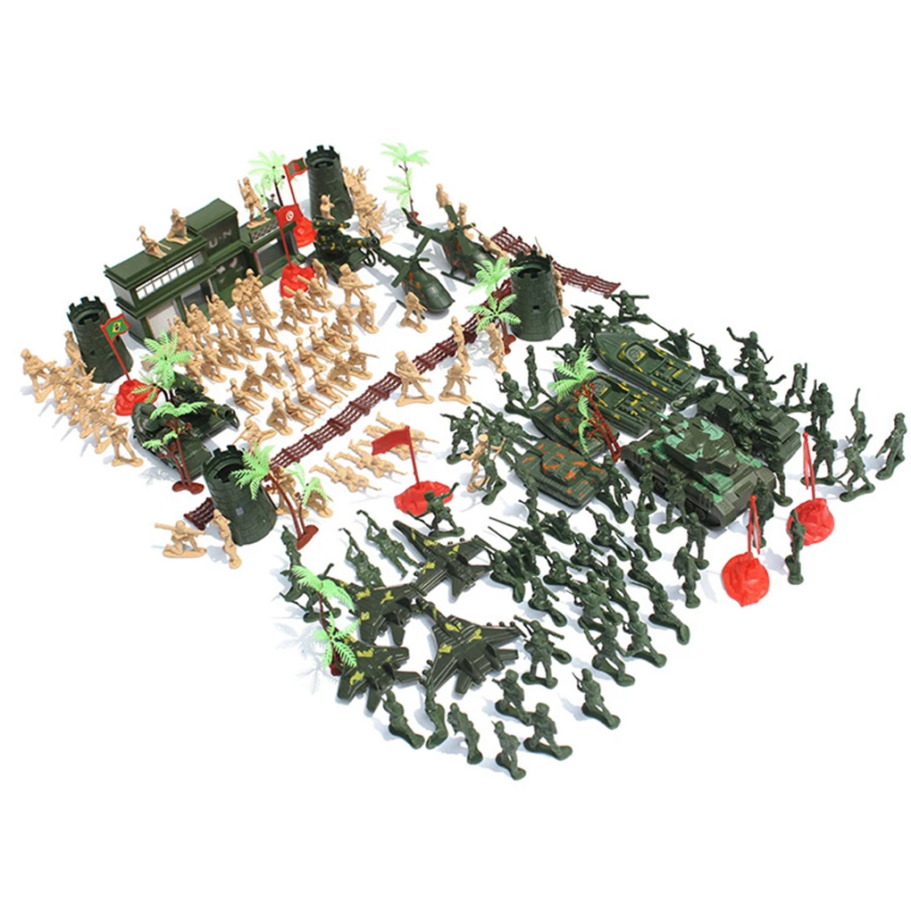 

188pcs Strategy Soldiers Armament Playset Plastic Toy Army Men Accessories Base Sand Table Scene Supplies
