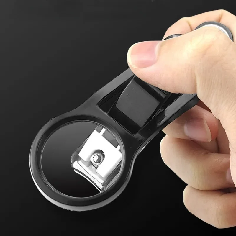 

1pc Nail Clipper with Magnifying Glass for The Elderly Practical Anti-splash Stainless Steel Nail Clipper Beauty Nail Cutter