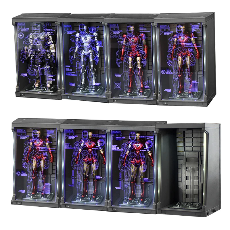 

Zd Marvel Iron Man Garage Mk1 Mk2 Mk3 Mk4 Mk5 Mk6 Mk7 10th Anniversary Collector'S Edition Avengers Figure Model Gift