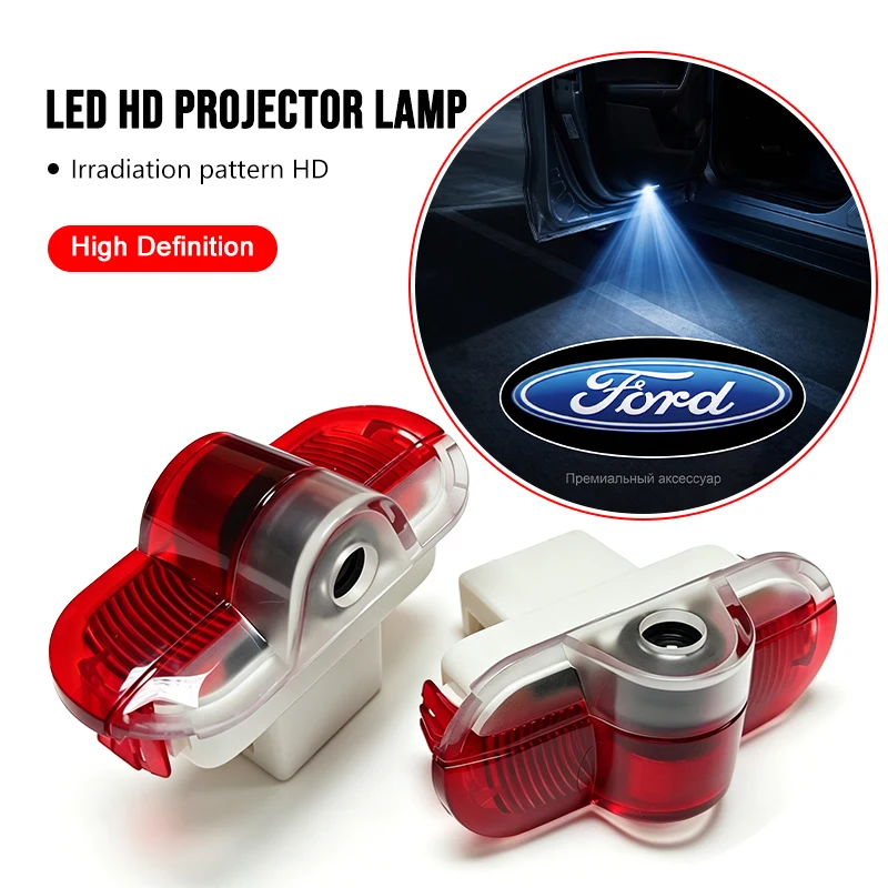Фото 2 шт. Беспроводные HD-проекторы LED-подсветки для дверей автомобиля с логотипом Ford Focus Mk3 Fiesta Ranger Fusion Mondeo Mustang №1