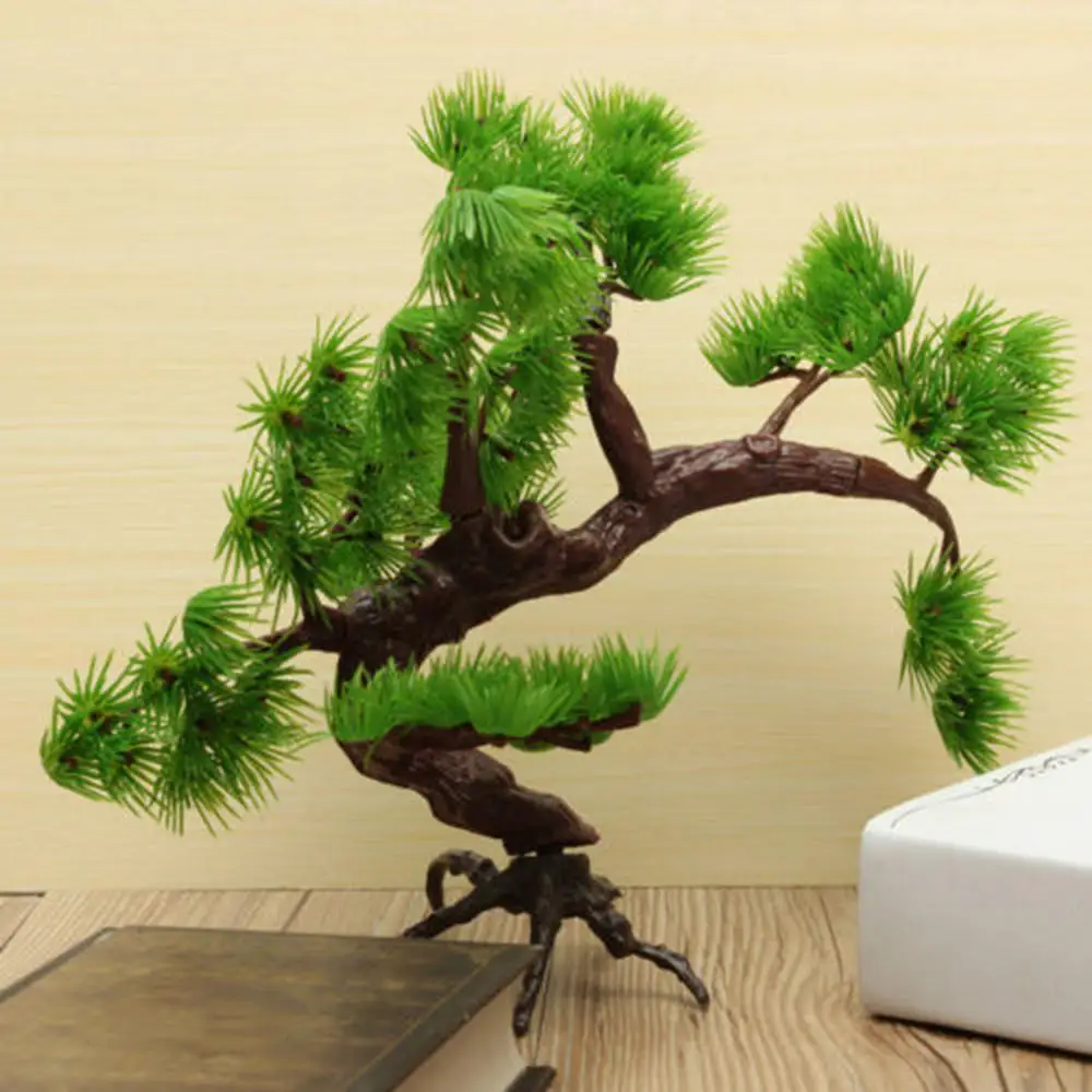 

13CM Artificial Plastic Pine Tree Bonsai Pines Plants For Fish Tank Aquarium Ornament Artificial Decorations Household Product