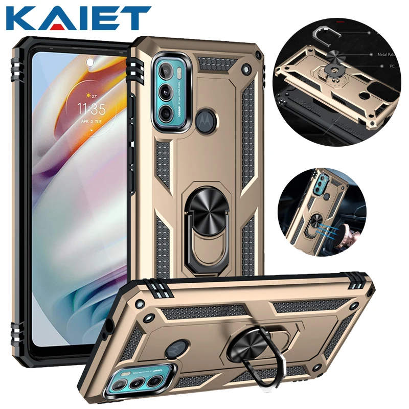 

KAIET Shockproof Phone Case For Moto G30 G51 G50 G60 G71 Magnetic Ring Stand Armor Cover ForMotorola G6 G7Plus G8Play G9Power