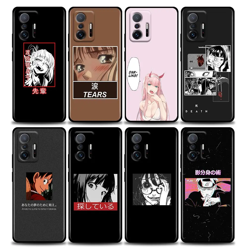 

Phone Case for Xiaomi Mi 11i 12 12X 11 11X 11T Case Poco X3 NFC M3 Pro F3 GT M4 Silicone Cover Sad Japanese Anime Aesthetic